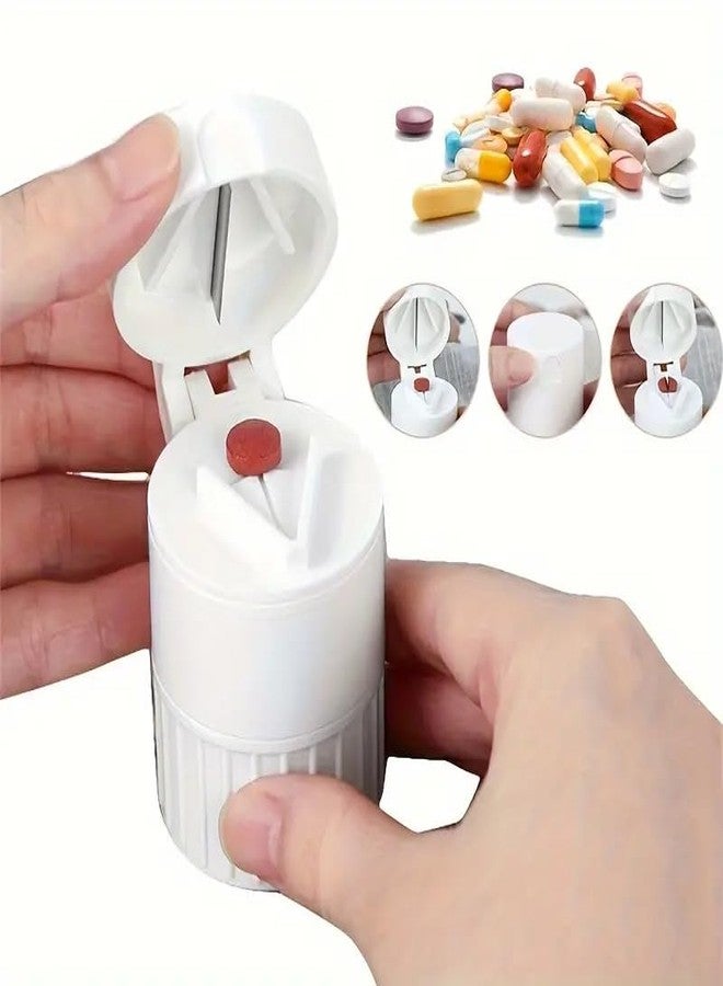 PUTHAK 4-in-1 Portable Multifunctional Pill Crusher and Splitter with Round Pill Organizer, Cutter, Powder Grinder, and Medication Storage Compartment - Durable Plastic Material for Daily Use and Travel - Image 5